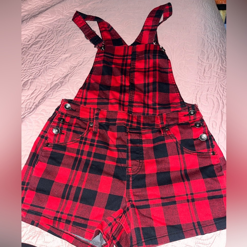 Blackheart Red and Black Plaid Romper